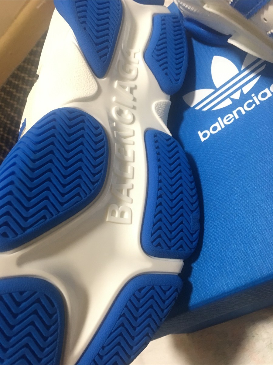 Size 40 C Balenciaga x adidas Triple S White Blue Women's