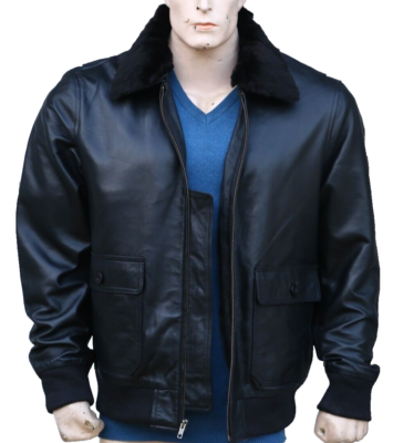 Men Aviator WWII Navy G1 Flight Bomber Real Leather Jacket Warm