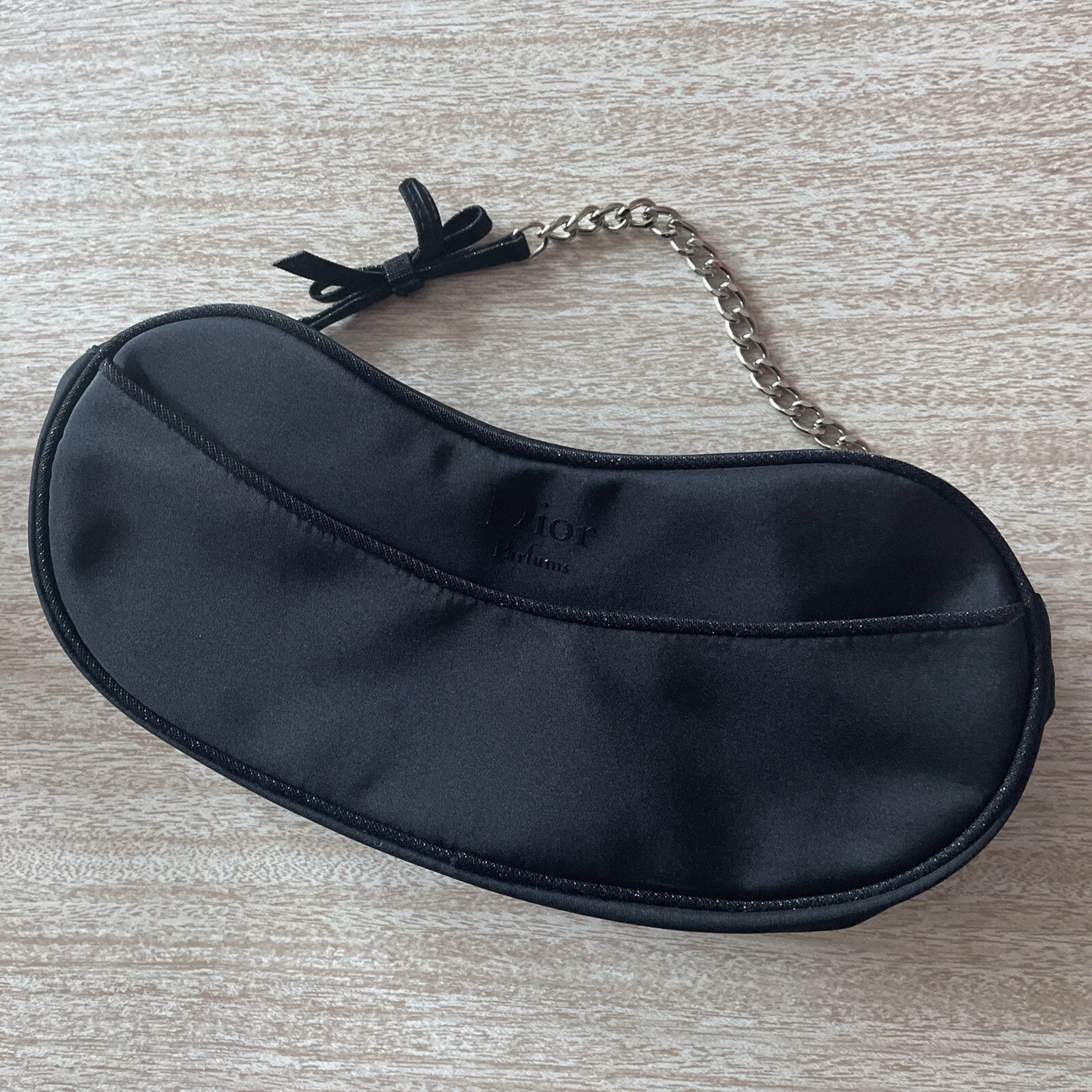 Sac de lavage de voyage Dior noir cosmétique avec sangle chaîne