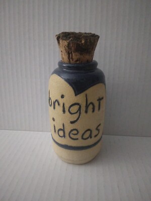 BRIGHT IDEAS Blue Glazed Pottery Jar with Cork Decor Inspiration 