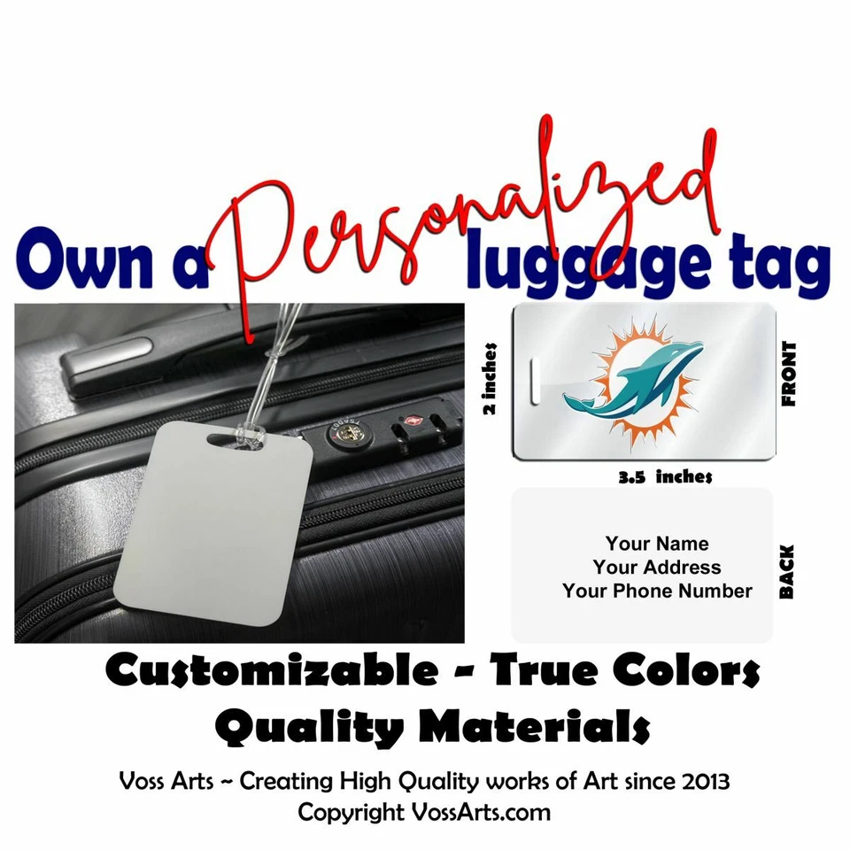 Florida Miami Dolphins Plateado Placa Coche Motocicleta Bicicleta Llavero Equipaje Foto 4 de 4