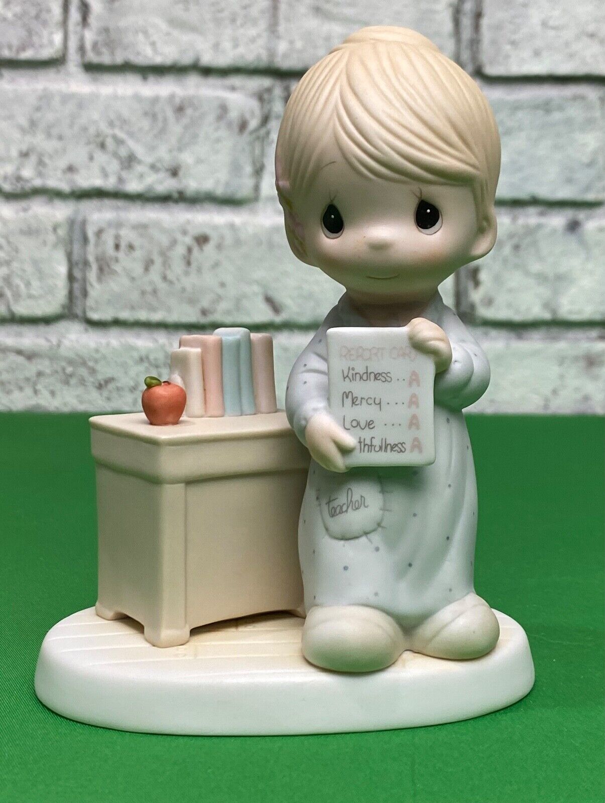 Vintage 1984 Precious Moments Love Never Fails Teacher Porcelain Figurine