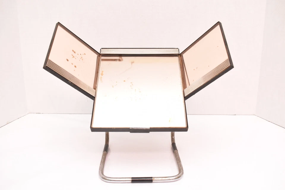Tríptico Óptico Americano Vintage Espejo Ajustable Oftalmología Art Deco ATQ Foto 2 de 4