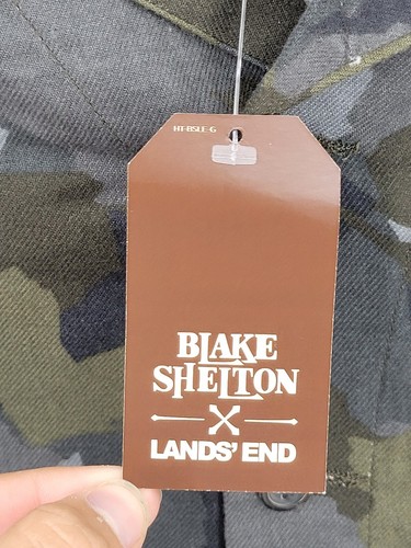 Blake Shelton x Lands End Shirt Mens Medium Camo Long Sleeve Button Up Outdoor - Picture 5 of 10