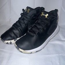 Under Armour Boys Lockdown 5 3023533-003 Black Basketball Shoes Sneakers Sz 6Y