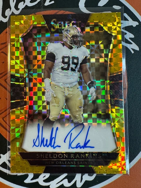 2016 PANINI SELECT RS-SR GOLD PRIZM SHELDON RANKINS AUTO RC SAINTS ROOKIE #/10