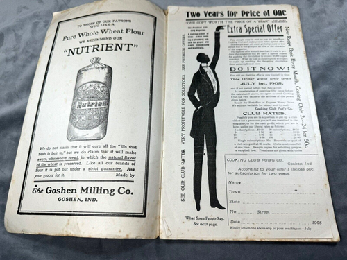1905 Goshen Milling Company COOKING CLUB Broschüre, 46 Seiten, 11 x 6,5 Zoll ~ Goshen, IN - Bild 2 von 13
