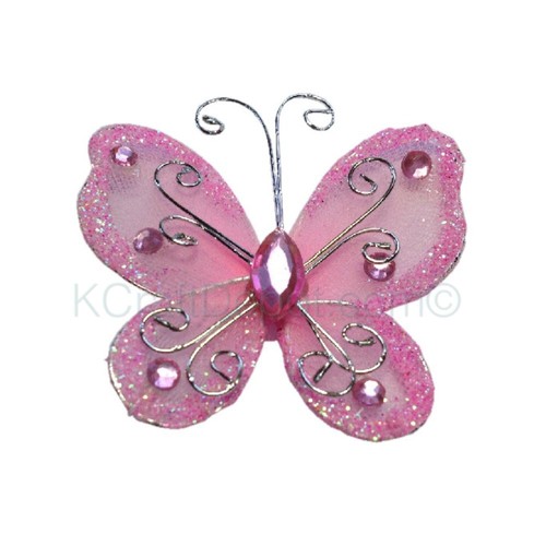 12Pcs 2" Organza Butterflies Craft Wedding Party Decoration U-Pick From 16 Color - Picture 8 of 17
