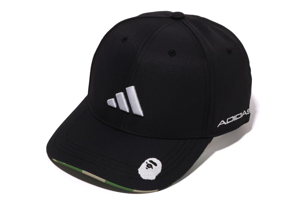 ☆未使用級☆adidas x A BATHING APE コラボキャップ ゴルフ BAPE x adidas Golf Cap Black Adjustable Hat Logo A Bathing