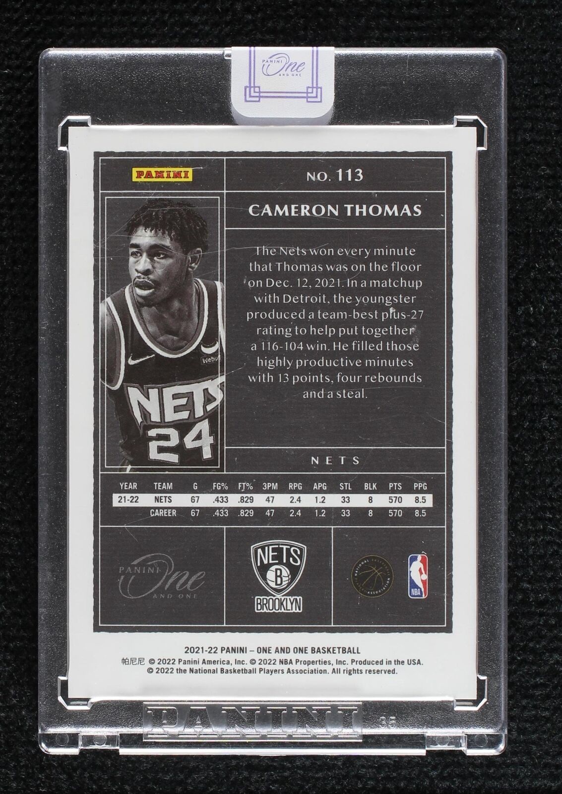 2021-22 Panini One and One - Cameron Thomas #113 for sale | eBay 2021-22 Panini One and One - Cameron Thomas #113 for sale | eBay