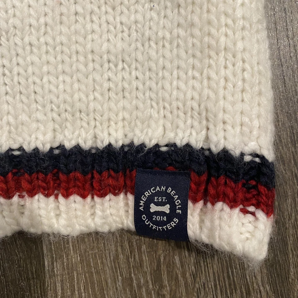 NWT AMERICAN EAGLE ABO Dog Pet Christmas Holiday Sweater L Large Red Navy - Image 4 of 4