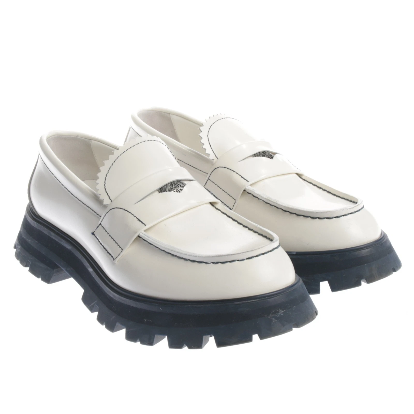 Mocassini Alexander McQueen bianco blu 38 euro