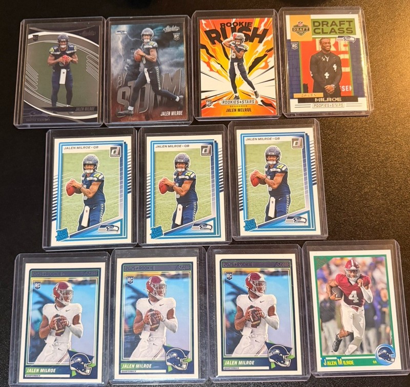 15 Jalen Milroe Rookies Score Absolute with 4 Parallels Seattle Seahawks
