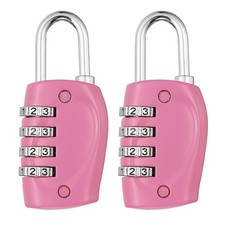 Kombinationsschloss, 2 St&uuml;ck 4-stelliges Vorh&auml;ngeschloss Schlie&szlig;fachschloss rosa