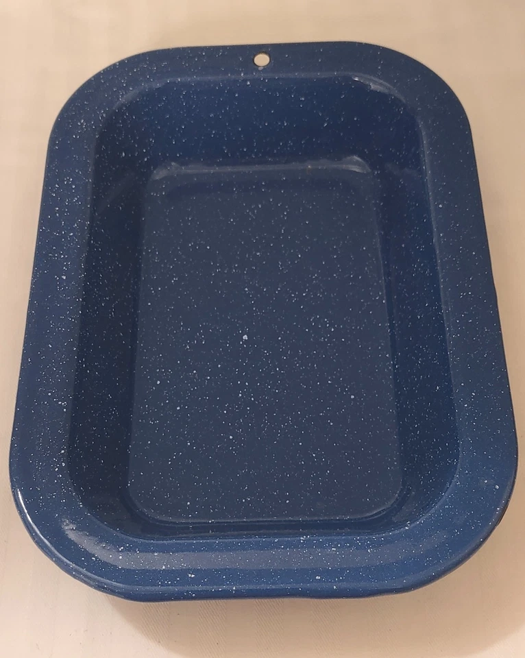 2 esmaltes salpicados azuis e brancos vintage 1 cinza acampamento/grelha - Imagem 2 de 4