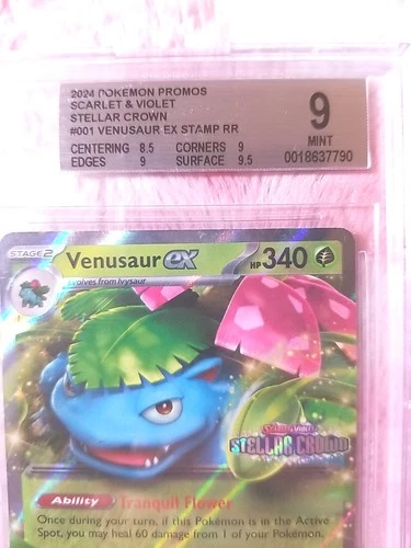 2024 POKEMON VENUSAUR EX STELLAR CROWN Stamped Promo #001 BGS 9 MINT PSA CGC
