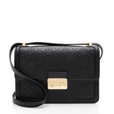 Tory Burch Embossed Leather T Monogram Shoulder Bag