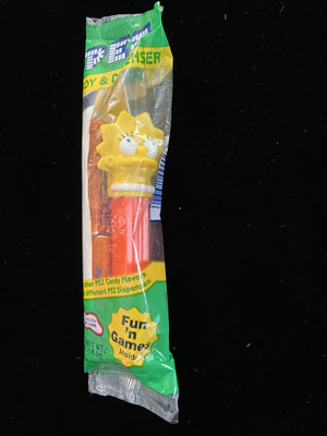 #ad Lisa Simpson Pez Dispenser. New Unopened Factory Sealed. Green Packaging. $15.00