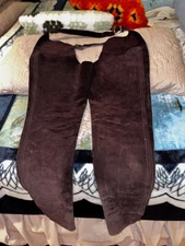 Barnstable Riding SuedeLeather Chaps Equestrian Saddle Show Zip S Slim Leg Brown