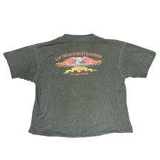 Harley Davidson T-Shirt Mens XXL Black Cropped Las Vegas Nevada Made In USA