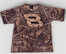 VTG Dale Earnhardt Jr #8 Camo T-Shirt Chase Authentics LG Thrashed Neck NASCAR