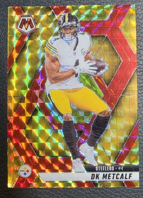 2025 Panini Mosaic DK Metcalf #33 Choice Fusion Red & Yellow Prizm /89