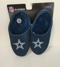 Dallas Cowboys Slippers Size 7-8 Size Small Blue NFL Football Comfort New