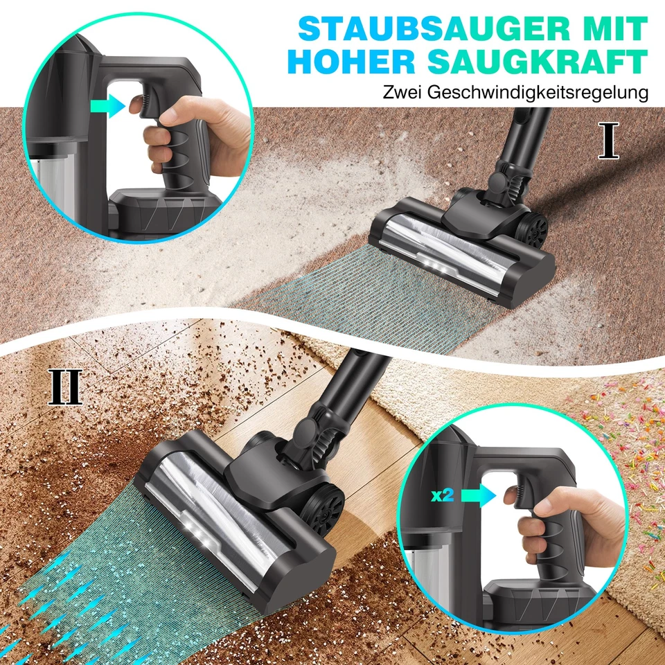 6-in-1 LED kabelloser Akku Staubsauger Tragbarer Beutelloser Handstaubsauger DHL - Bild 3 von 4