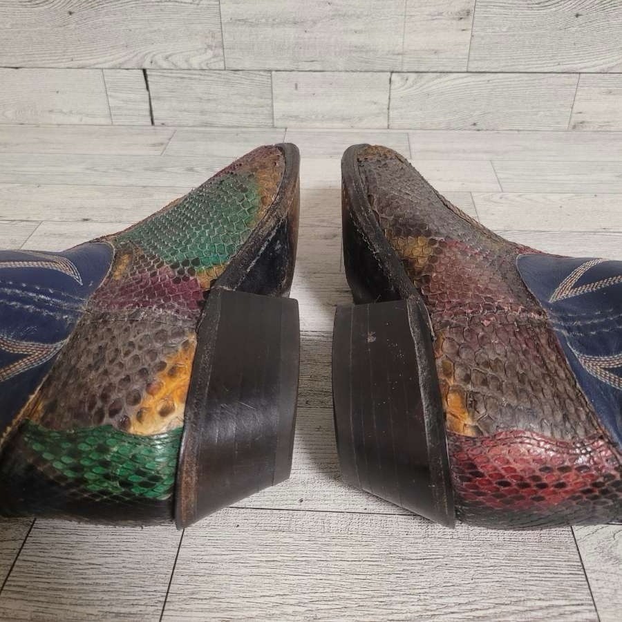 Vintage Dan Post Exotic Rainbow Python Snakeskin … - image 10