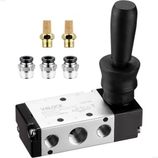 Pneumatic Air Hand Lever Valve 5 Way 2 Position 1/4 NPT Manual Push Pull