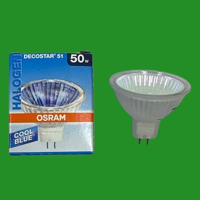 1x 50W Osram MR16 4500K Cool Blue GU5,3 12V Halogen 38 Grad Spot Glühbirnen Lampe