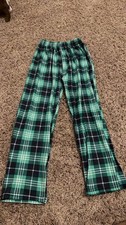 Kids Green Plaid Pajama Pants
