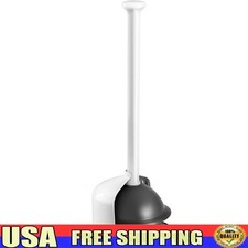 Ergonomic Toilet Plunger Strong Seal Ventilated Base Space Saving Design 2in1 US