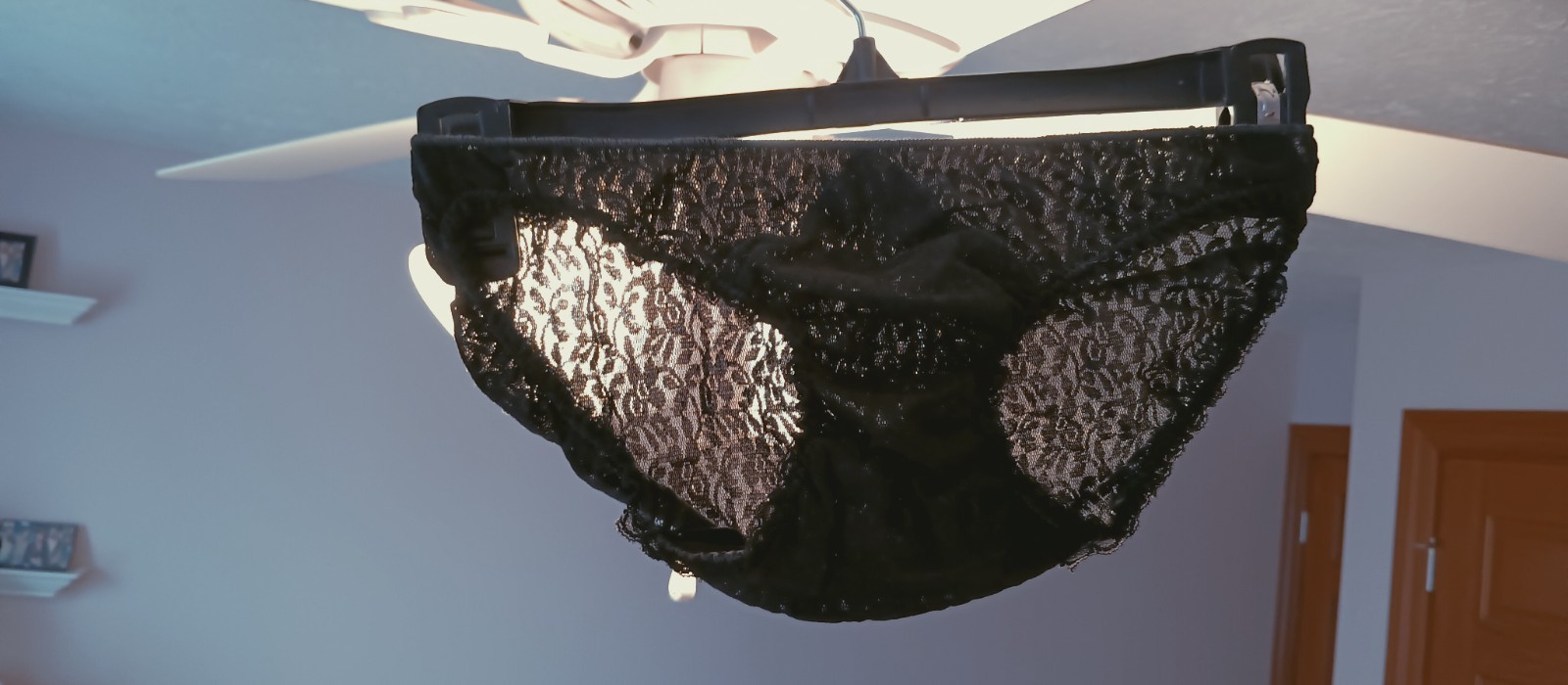 UNBRANDED VINTAGE PANTIES sz 5-6 BLACK STRETCH NYLON MESH BIKINI #17-48