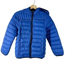 Urban Republic Boys Blue Puffer Nylon Jacket Hooded Packable Size M 10/12