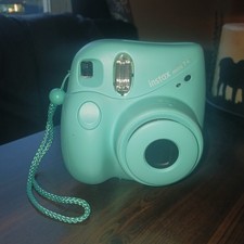 Fujifilm Seafoam Green Instax Mini 7 Plus Instant Film Camera Tested Works lvs