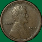 1915-S Lincoln Wheat Cent Very Fine VF Coin, Scratch #34553