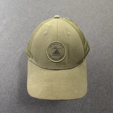 Adidas Hat OSFA Green Trucker Mesh Back Adjustable Three Stripes