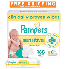 Pampers Sensitive Baby Wipes 168 Count Hypoallergenic Unscented Soft Wipes