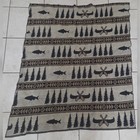 Vintage Whoolrich Blanket fish/ evergreens/canoe/paddles/ourdoors/nature/ — photo 2