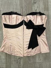 Diva Corsets. Ladies Top Corset Size M Pink Black Lace Up