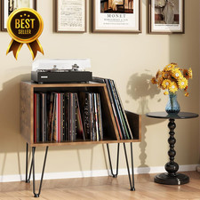 Vinyl Record Player Stand Turntable Stand with LP Record Storage Cabinet Wooden