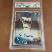 2016 Bowman Chrome 1ST AUTO REFRACTOR ONEAL CRUZ /499 PSA 9 #OC Pirates RC