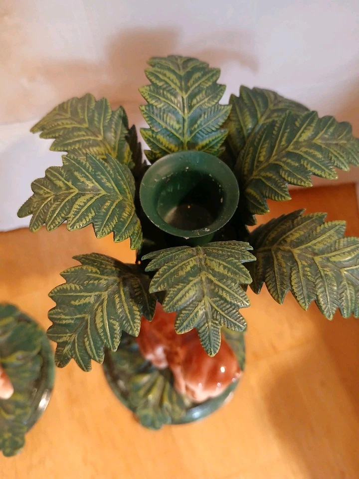 Candelabros Mid- Century Hollywood Regency Palmera Monos (2). Foto 4 de 4