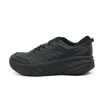Hoka One Herren Bondi SR Schuhe Schwarz Leder Low-Top Sohle Laufschuhe EU 48