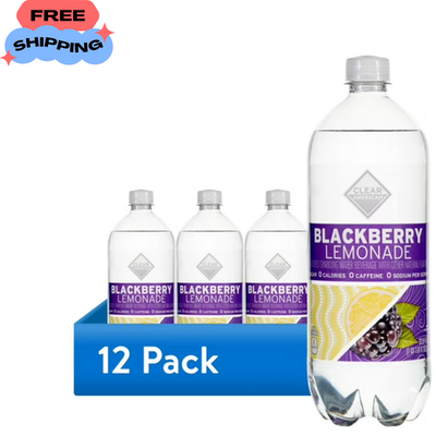 #ad 12 pack Clear American Blackberry Lemonade Sparkling Water 1 Liter free ship $5.46