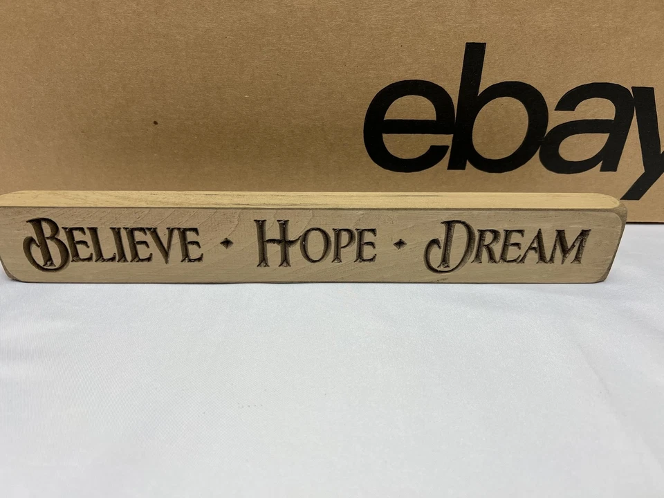 CWI Inspirational Wood Signs Set Always Give Thanks Believe Hope Dream Blessings - Image 4 of 4