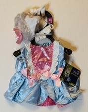Bootique Fancy Lady Cat Dress & Hat XS Blue Pink White Satin Mesh Lace Costume