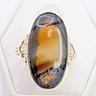New ListingSTUNNING .925 Vintage Sterling Silver Estate Ring Size 7 with Amber Stone