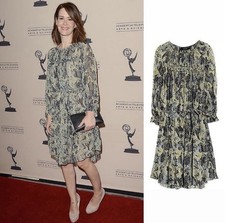 935 ISABEL MARANT ETOILE Martina Dress Snake Skin Print Silk Gray Beige Size 38